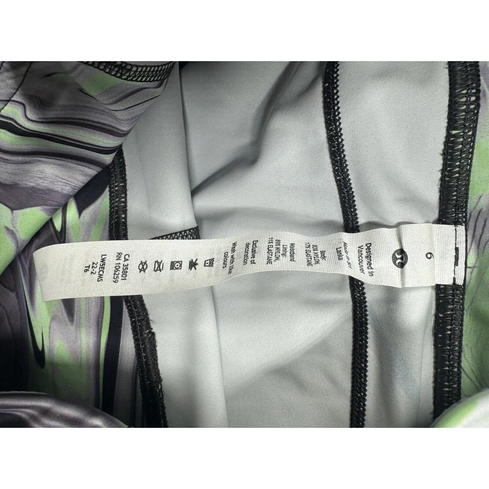 Lululemon Fast Free High Rise Tight 25” in‎ Paint Glide Warp Multi Size 6 NWT